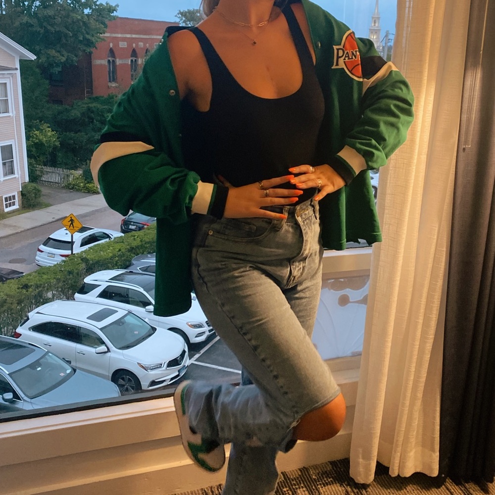 Green vintage bomber jacket